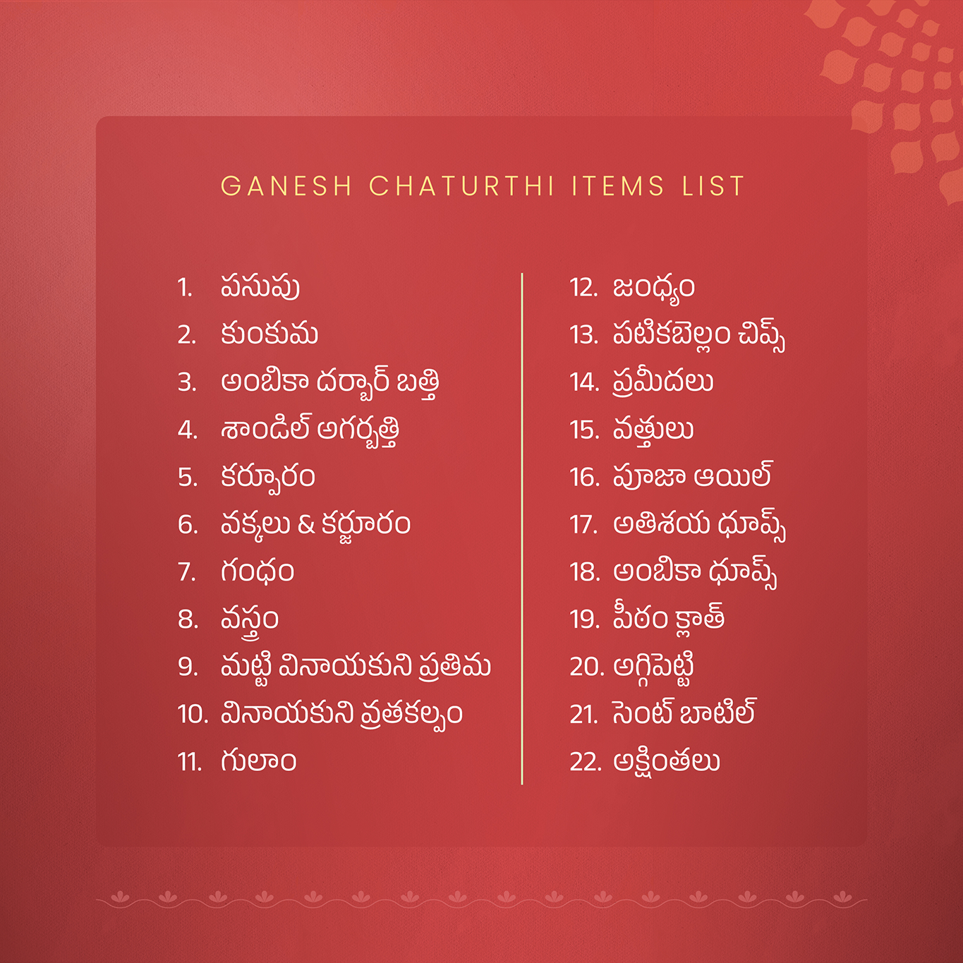 Ambica Vinayaka Chavithi Festival Pack